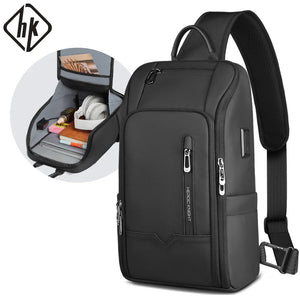 HK Anti-Theft Shoulder Bag - Waterproof USB Crossbody Bag with Multi-Pockets